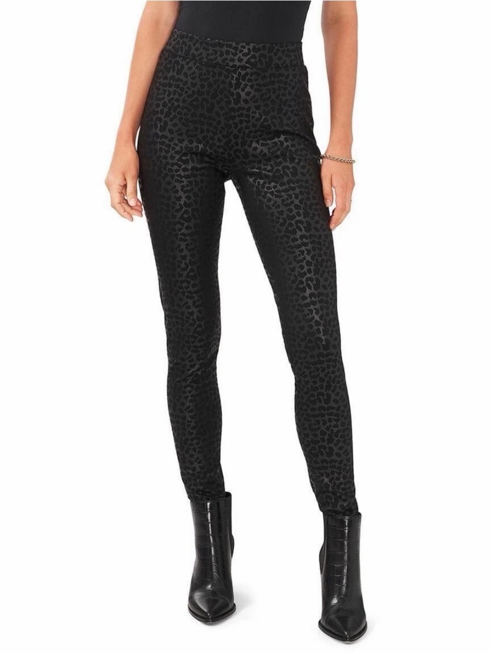 Vince Camuto Leopard Print Leggings Black Size XS